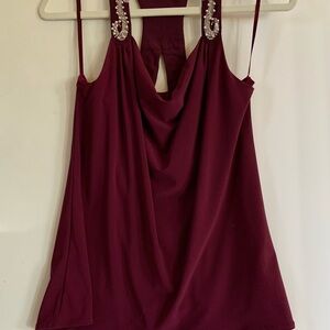 White House Black Market Rich Burgundy Top